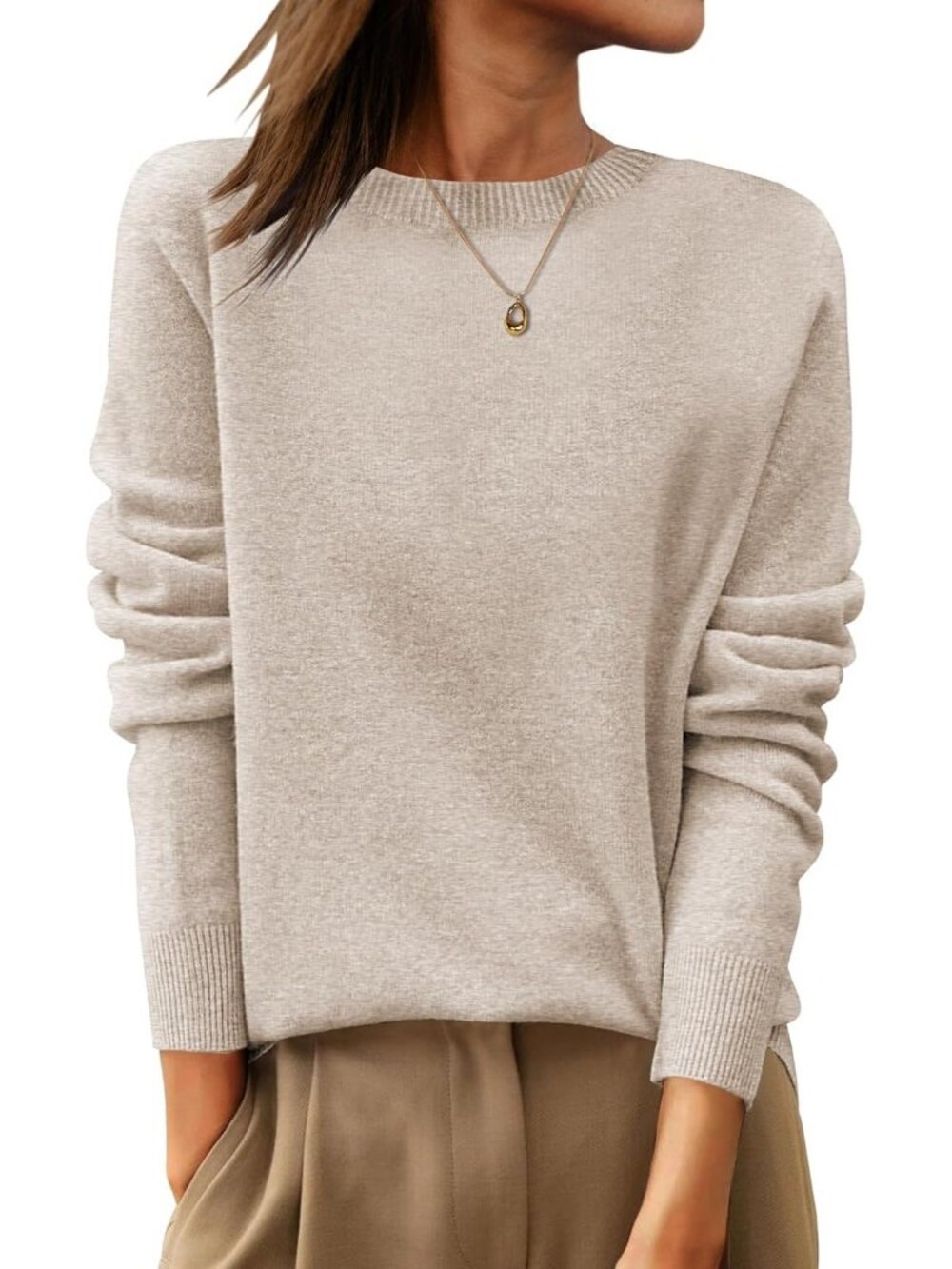 Cozy 100% Wool Long Sleeve Sweater for Women | Fall Business Casual Style